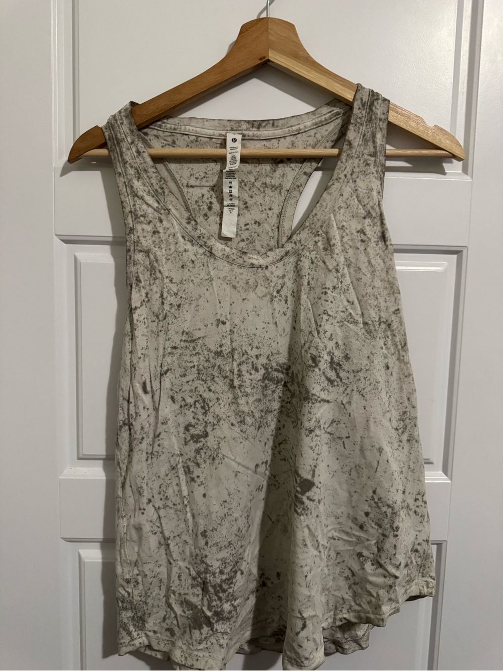 lululemon athletica Cream Tank Top with Gray Splatter